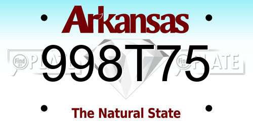 998T75 Arkansas License Plate
