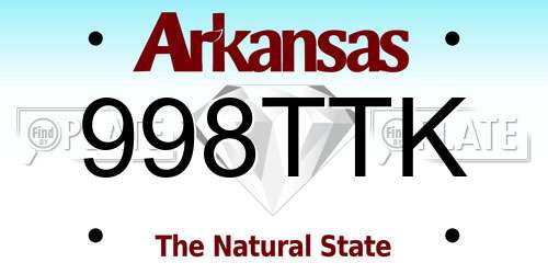 998TTK Arkansas License Plate