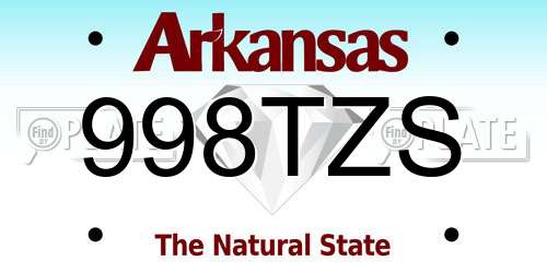 998TZS Arkansas License Plate