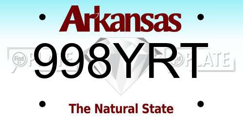 998YRT Arkansas License Plate