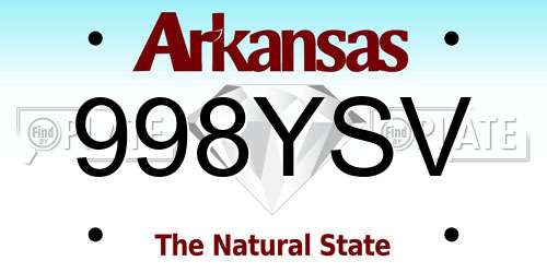 998YSV Arkansas License Plate