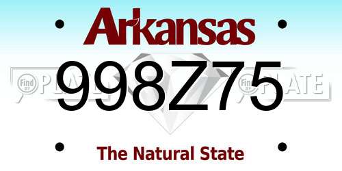 998Z75 Arkansas License Plate