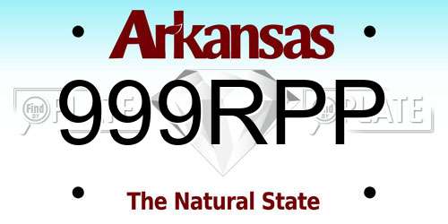 999RPP Arkansas License Plate