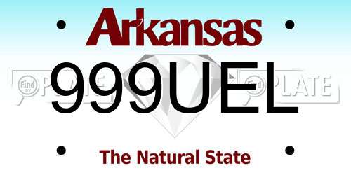 999UEL Arkansas License Plate