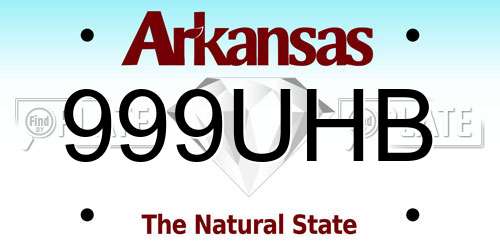 999UHB Arkansas License Plate