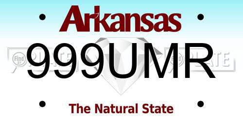 999UMR Arkansas License Plate