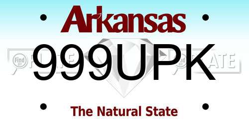 999UPK Arkansas License Plate