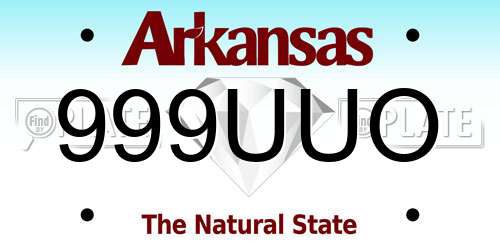 999UUO Arkansas License Plate