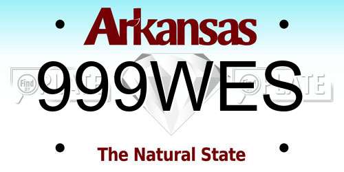 999WES Arkansas License Plate
