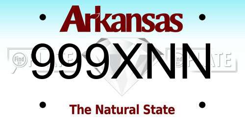 999XNN Arkansas License Plate