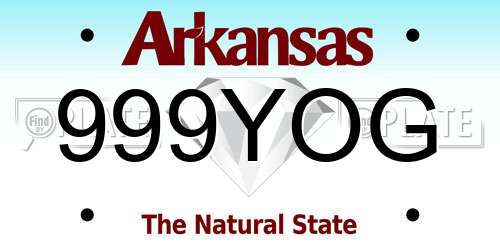 999YOG Arkansas License Plate