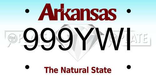 999YWI Arkansas License Plate