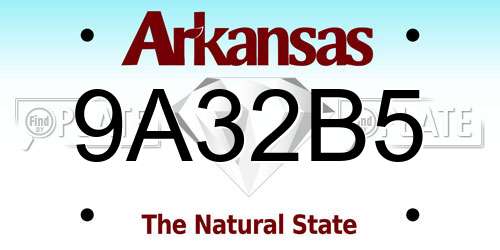 9A32B5 Arkansas License Plate