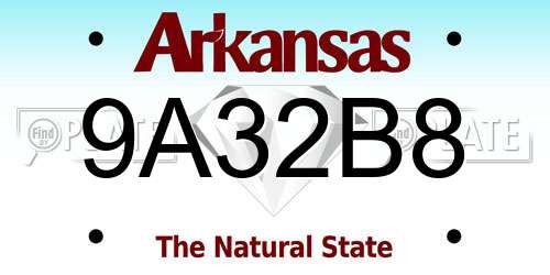 9A32B8 Arkansas License Plate