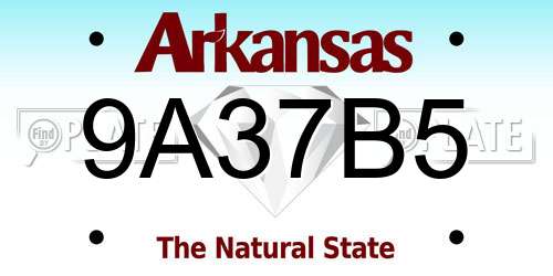 9A37B5 Arkansas License Plate
