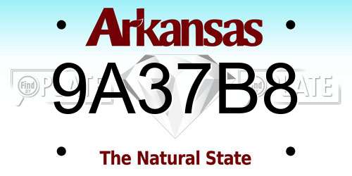 9A37B8 Arkansas License Plate