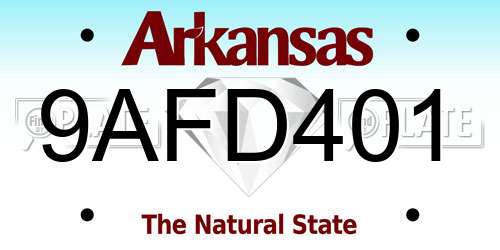 9AFD401 Arkansas License Plate