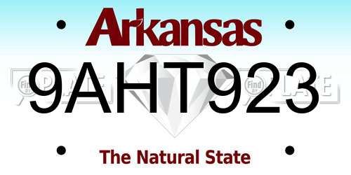 9AHT923 Arkansas License Plate