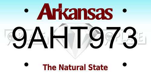 9AHT973 Arkansas License Plate