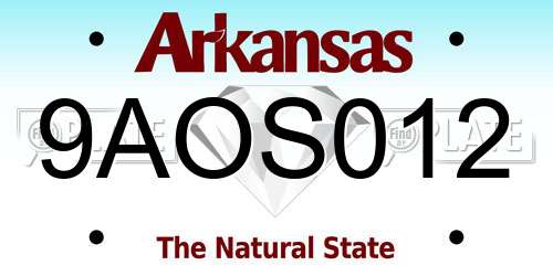9AOS012 Arkansas License Plate