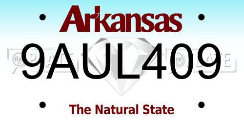 9AUL409 Arkansas License Plate