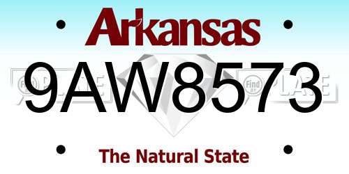 9AW8573 Arkansas License Plate