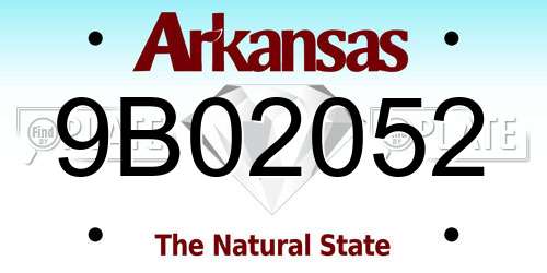 9B02052 Arkansas License Plate