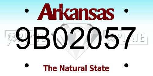 9B02057 Arkansas License Plate