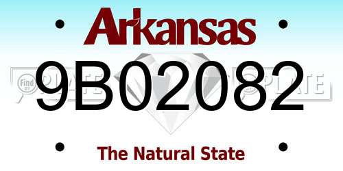 9B02082 Arkansas License Plate