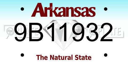 9B11932 Arkansas License Plate
