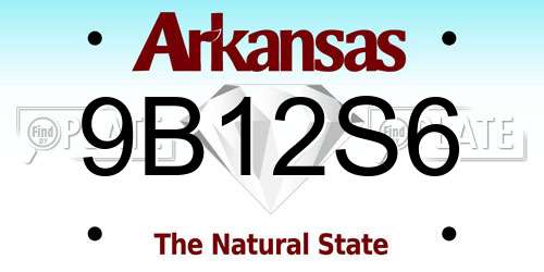 9B12S6 Arkansas License Plate