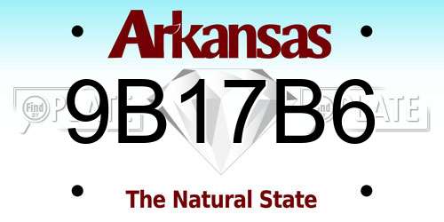 9B17B6 Arkansas License Plate