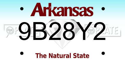 9B28Y2 Arkansas License Plate