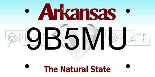 9B5MU Arkansas License Plate