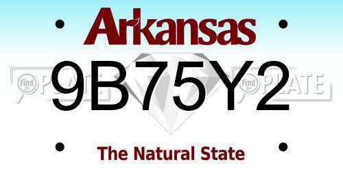 9B75Y2 Arkansas License Plate