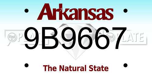 9B9667 Arkansas License Plate