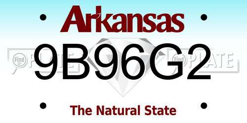 9B96G2 Arkansas License Plate