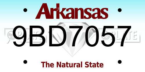 9BD7057 Arkansas License Plate