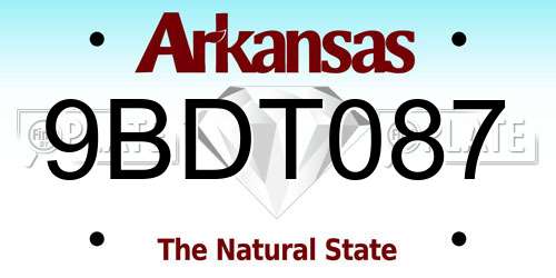 9BDT087 Arkansas License Plate