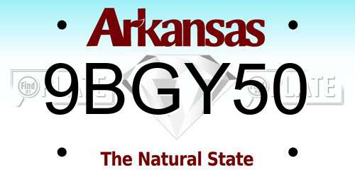 9BGY50 Arkansas License Plate