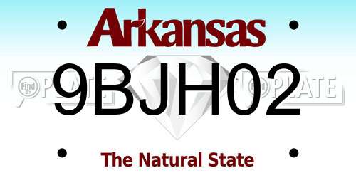 9BJH02 Arkansas License Plate