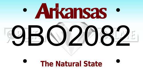 9BO2082 Arkansas License Plate