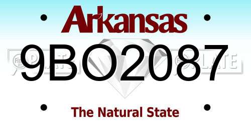 9BO2087 Arkansas License Plate