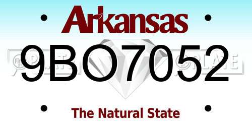 9BO7052 Arkansas License Plate