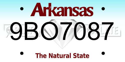 9BO7087 Arkansas License Plate