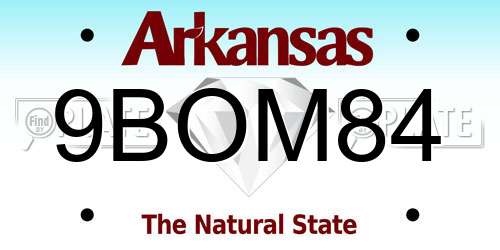 9BOM84 Arkansas License Plate