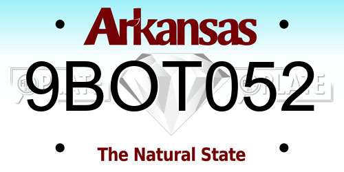 9BOT052 Arkansas License Plate