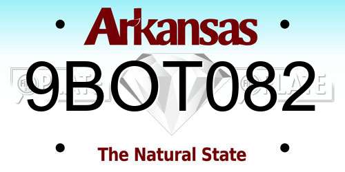 9BOT082 Arkansas License Plate