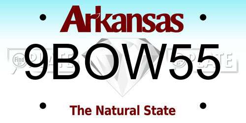 9BOW55 Arkansas License Plate