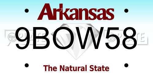 9BOW58 Arkansas License Plate
